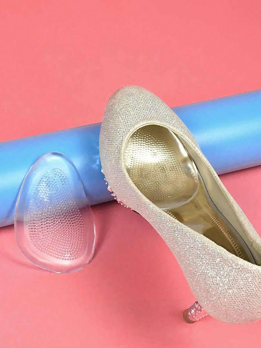 1 双女士高跟鞋前脚垫，加厚底部自粘防滑垫鞋垫配件 - 無色 - 查看 1