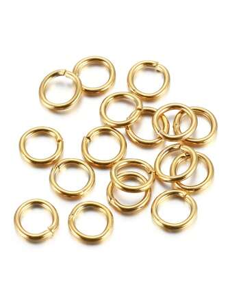 500/50/100pcs 4-10mm Golden Color Stainless Steel Split Rings - Durable Open Jump Rings Connectors For DIY Jewelry Making, Necklace, Bracelet Accessories, And Small Business Supplies - Rust-Resistant, Easy To Use, And Versatile