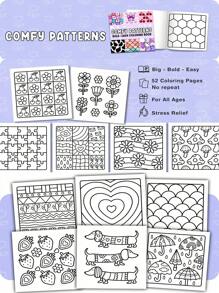 Comodi Motivi: Libro da colorare a 56 pagine per adulti, audace e facile, disegni semplici e grandi per il relax con bellissimi motivi accoglienti e mandala (Audace e facile da colorare), divertente attività di pittura creativa, articoli per l'arte, carta da disegno, libro da colorare, il motivo è elegante e le linee sono chiare, libro da colorare, ritorno a scuola, forniture scolastiche