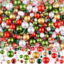 2000 颗树脂水晶水钻半珍珠，30 克平底水晶珍珠工艺材料，3 毫米 - 10 毫米半珍珠水钻适用于指甲和鞋子，粉色 - 平底珍珠 - 查看 15