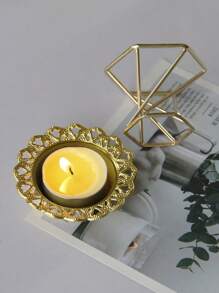 1 件金属底座烛台，金色/银色，奢华复古风格，适合圣诞节、情人节、感恩节、家居、餐桌、节日装饰 - 彩色 - 查看 7