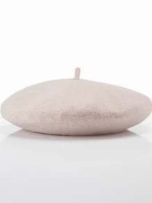 1pc Plain Minimalist Beret Hat, Suitable For Everyday Wear - Apricot - View 12