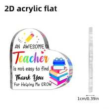 1 Piece, AWESOME TEACHER Book, Heart-Shaped Transparent Acrylic Desktop Decoration Ornament, Perfect Gift For Students To Give To Teachers, Used As A Special Gift For Back To School Season And Teacher's Day School Decor School Surprise Dormitory Decor
