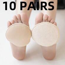 10pcs/5pcs/3pcs/1pc Women High Heel Toe Pads, Comfortable Foot Care Half Insoles, Anti-Slip Toe Cap, Arch Support Pads, Decompression Anti-Slip Toe Socks, Spring/Summer Open Toe Socks
