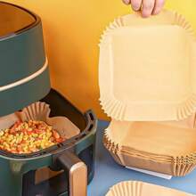Betreasure 50-150pcs/Pack Non-Stick Air Fryer Liners, Suitable For Most Air Fryer Models, Oil Absorbing Baking Paper For Grilling/Baking/Frying Foods, Perfect For Various Festivals