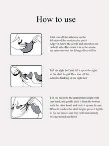 2pcs/4pcs Extra Large Horn Invisible Disposable Nipple Stickers, Anti-Sagging For Large Breasts, Seamless Breathable Anti-Convex Bra Lace Lifting Breast Stickers