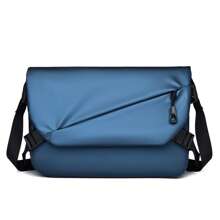 Men's Solid Color Flap Crossbody Multi-Function Pouch