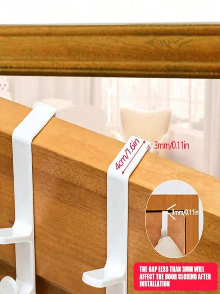 卧室门后 2 个免钻挂钩，衣柜、衣架和门上的塑料家用储物挂钩 - 彩色 - 查看 6