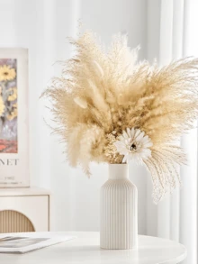 1 件波西米亚风格白色花瓶，适合蒲苇，非常适合婚礼和家居装饰，适合客厅、卧室、咖啡桌圆形中心装饰 - 彩色 - 查看 2