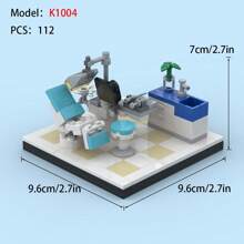 Set de bloques de construcción de mini ciudad estilo calle, juguete educativo y creativo clásico, kit de ensamblaje DIY de modelo de clínica dental para adultos, adecuado como regalo de cumpleaños, Navidad, colección y decoración del hogar - Multicolor - Ver 18