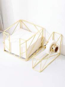 1 件装镂空金属方形桌面收纳盒，开口舒适 - 为家庭办公室抽屉、桌面创建隔板 - 可容纳笔、回形针、便利贴、笔记本和其他办公配件 返校