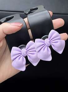 2pcs Car Hooks Bow Decorations Car Seats Rear Hooks Car Interior Storage Items - one-size - View 6