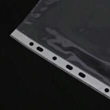 100pcs 11-Hole A4 Size Clear Plastic Document Sleeves, Efficient Filing And Protection For Office Supplies And Documents,Back To School,School Supplies - Transparent - View 4