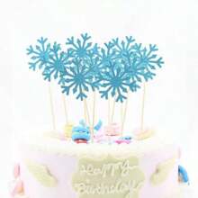 10pcs Snowflake Cake Toppers, Cake Decorations Accessories For Birthday Cake, Christmas, New Year Celebrations - Silver Star Snowflake Cake Picks