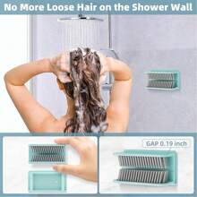 Large Shower Wall Hair Catcher, White Drain Hair Catcher With Silicone Bristle, Hair Trapper, Shower Drain Collector, Hair Grabber, Hair Tub Porcupine, Hair Drain Catcher, Bathtub Protector Reduce Shower Drain Clog And Start Hassle-Free Plumbing Maintenance. No More Chasing Loose Hairs; Let This Drain Protector Be Your Tub's Drain Saver. Back To School - Multicolor - View 5