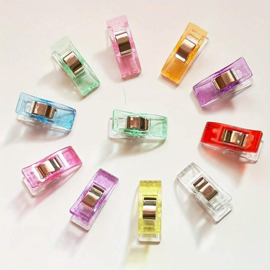 50 Peças/100 Peças por Embalagem Clipes de Acolchoado de Alta Qualidade, Clipes de Plástico em Cores Variadas para Artesanato Feito à Mão, Clipes de Costura