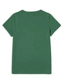 Maglietta "Sovrastimolata" per mamma, maglietta "Rana da cowboy", t-shirt "Sganciato", abbigliamento "Weirdcore", t-shirt "Gen Z", maglietta divertente "Roba strana" - Verde Scuro - Visualizzare 2