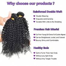 12A Braziliaanse Afro Kinky Krullend Haar Weefbundels 100% Menselijk Haar Natuurlijk Zwart Krullend Haarverlenging Water Diep Remy Dubbele Weft