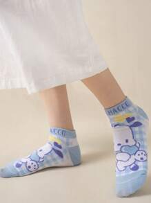 Sanrio 5 Pairs Sanrio New Colorful Patchaquuo Non-Slip Straight Tube Socks
