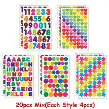 10-50 Sheets Colorful Diary Self-Adhesive Graffiti Stickers Scrapbook Albums Graffiti Stickers Student Notebook Decoration Heart Number Letter Dot Sticker ﻿