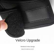 1pair Fitness Anti-Slip Grip Weightlifting Half Finger Long Wrist Support Gloves,Suitable For Cycling,Riding Motorcycle And Skiing,Black Gloves - Orange - View 5