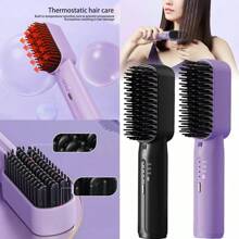 NetHong Rechargeable Mini Hair Straightener, Portable Cordless Hair Straightener Comb - Purple - View 11