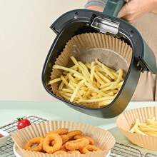 Betreasure 50-150pcs/Pack Non-Stick Air Fryer Liners, Suitable For Most Air Fryer Models, Oil Absorbing Baking Paper For Grilling/Baking/Frying Foods, Perfect For Various Festivals