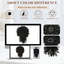 Afro Puff Drawstring Ponytail With Kinky Curly Hair Clip In Bangs Short Ponytail Extension Updo Hairpieces Short Curly Puff Ponytail With Bangs Clip In Wrap Updo Hairpiece For Women - Multicolor - View 8