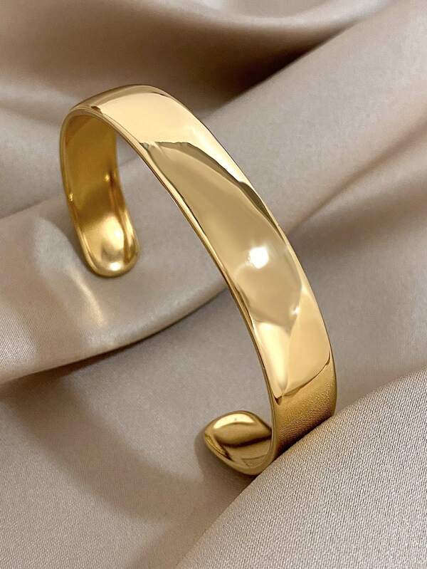 1pc Minimalist Open Cuff Bracelet For Women Stainless Steel Geometry Bracelet Simple Bangle Bracelet For Daily Party Jewelry Birthday Christmas Gifts