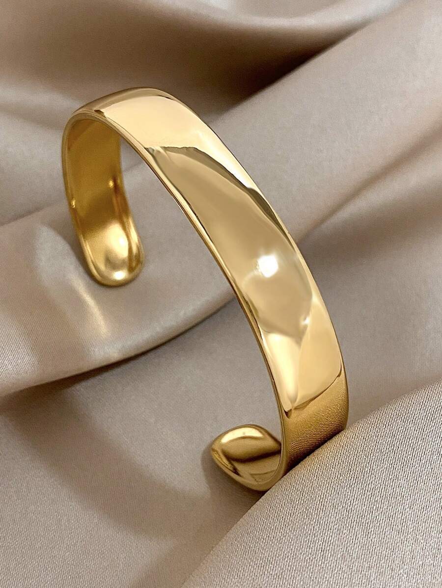 1 chiếc vòng tay hở tối giản dành cho nữ, vòng tay hình học bằng thép không gỉ, vòng tay dạng vòng đơn giản dùng làm đồ trang sức dự tiệc hàng ngày, quà tặng sinh nhật, giáng sinh - nhiều màu - Xem 1