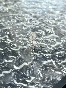 1 件简约时尚水钻袖口耳环，适合女性日常和节日场合 - 鑲鑽別針耳夾 - 查看 6