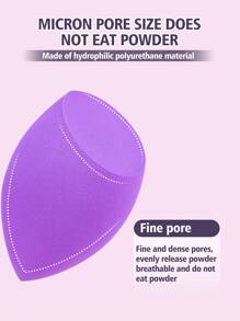 5 件化妆海绵套装：2 个斜角楔形海绵和 3 个紫色三角形化妆海绵，美容混合工具，打造完美妆容 - 紫色 - 查看 2