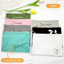 1pc Large Capacity Portable Thick Multi-Color Canvas Cosmetic Bag, Waterproof And Wear-Resistant, . Smooth Zipper, Rational Internal Partitions, Convenient Makeup Storage Organization - Multicolor - View 2