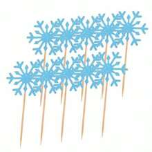 10pcs Snowflake Cake Toppers, Cake Decorations Accessories For Birthday Cake, Christmas, New Year Celebrations - Silver Star Snowflake Cake Picks