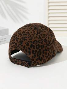 1pc Women's Leopard Print Stylish Sexy Baseball Cap, Leopard Print Casual Street, Party Cute, Made Of Polyester, No Decoration, Suitable For All Seasons
