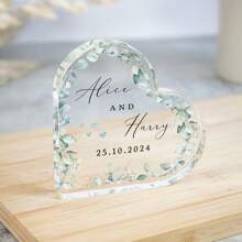 个性化心形结婚纪念牌匾礼品,周年纪念礼物,情侣订婚礼物,日期纪念礼品,订婚纪念牌匾礼品,生日及毕业纪念礼品。多功能、防霉、装饰性强、精致、时尚、高品质、可爱、现代、色彩丰富、可定制、独一无二、个性化,送给他的理想礼物,送给她的理想礼物,永恒的爱 - 多色 - 查看 3