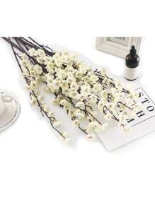 3/5/8/10/12/30 pièces Fleurs artificielles Prunier blanc Faux Wintersweet Tige longue Fleurs en plastique Décoration de maison, hôtel, bureau, mariage, fête, jardin Fleurs artificielles Remplisseur de vase en herbe artificielle Décoration d'intérieur