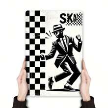 Retro Ska Dancer Metal Wall Sign - 20.32x30.48cm Black & White Checkered, Iron Decorative Plaque With Jazz-Inspired Artwork For Home, Bar, Cafe, Restaurant - Easy To Install, Metal Wall Art Decor, Perfect For Room Decor Gifts Birthday Graduation - Multicolor - View 1