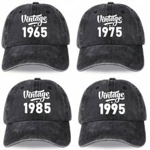 Vintage 30th/40th/50th/60th Birthday Gift, Fashionable Unisex Adjustable Baseball Cap, Best Father's Day Gift For Dad/Grandpa, 1995/1985/1975/1965 Year Cap, Unique Birthday Present