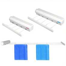 1 szt. 4-żyłowa, wysuwana linka do suszenia ubrań - 147,63 cala, plastikowa lina do prania do użytku w pomieszczeniach, odpowiednia do sypialni, łazienki i salonu - oszczędzająca miejsce, niewidoczna suszarka do ubrań, ręczników i spodni