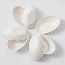 50pcs Mini Disposable White Sugarcane Fiber Dessert Plates, Suitable For Wedding, Party, Christmas, Birthday And Formal Event,School Supplies - White - View 10