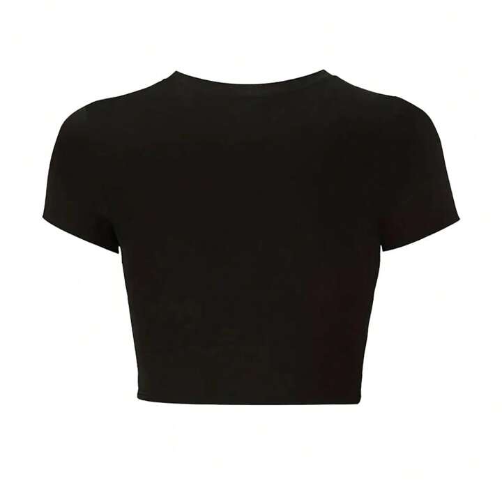 ★ codegraphy★ Women's Crop Pigment Short Sleeve T-Shirt C ☆ codegraphy☆ Women's Crop Pigment Short Sleeve T-Shirt C