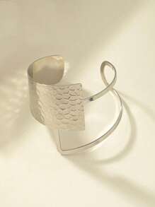 1 szt. Modna europejska minimalistyczna otwarta metalowa bransoletka, regulowany rozmiar, wysokiej klasy unikalny design odpowiedni dla kobiet