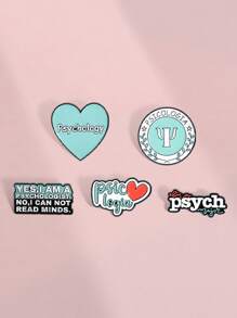 5 件装不，我无法读懂心灵心理学珐琅别针关爱心理健康金属胸针翻领背包徽章珠宝礼物