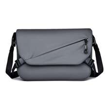 Men's Solid Color Flap Crossbody Multi-Function Pouch