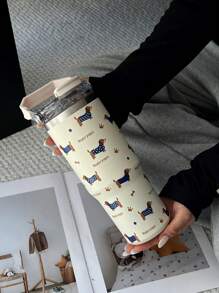 1 件 30 盎司蓝色腊肠犬印花双层不锈钢保温杯，平底杯，咖啡杯，汽车杯，水瓶，户外水杯，独特茶杯盖设计，适用于户外、办公室、家庭、学校、汽车等，生日礼物，节日礼物，母亲节礼物，父亲节礼物，返校礼物，情人节礼物