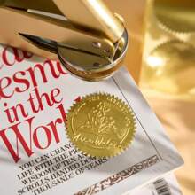 1pc Customized DIY Gold Handmade Embossing Stamp - Book And Paper Embosser, Customized Pattern Embosser, Suitable For Wedding Invitations, Cards, Books, Envelopes, Napkins, Etc., Ornamental, Reusable, Vintage, Cute, Cartoon, Modern, Kawaii, Custom, Personalized, Customized, Custom Stickers Personalized, Boyfriend,Solid Color Name Stamp,New Job, Office Supplies - Gold - View 6