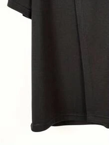 Camiseta negra de manga corta sencilla para hombre, versátil, de nueva temporada de verano - Negro - Ver 6