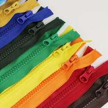 10 chiếc #5 Khóa kéo nhựa nhiều màu Khóa kéo tự động cạnh 19,68-47,24 inch Khóa kéo răng lớn Áo khoác Phụ kiện quần áo áo khoác - 5# Khóa kéo hở - Xem 10