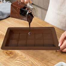 NetHong 2PCS Deep Chocolate Bar Mold Stuffed Silicone Candy Bar Mold Easy To Demould UK - Rust Brown - View 4